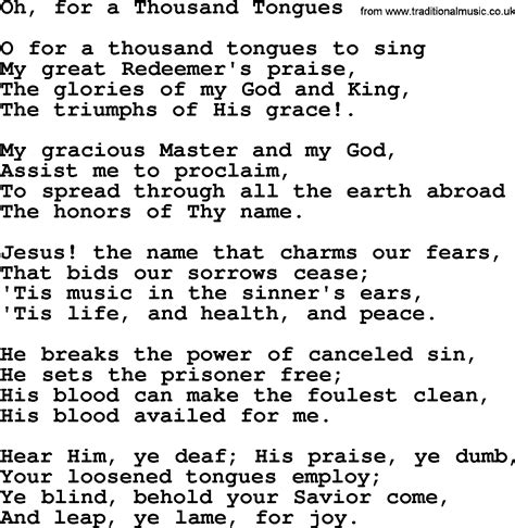 oton hymn lyrics|Oh, for a Thousand Tongues to Sing > Lyrics .